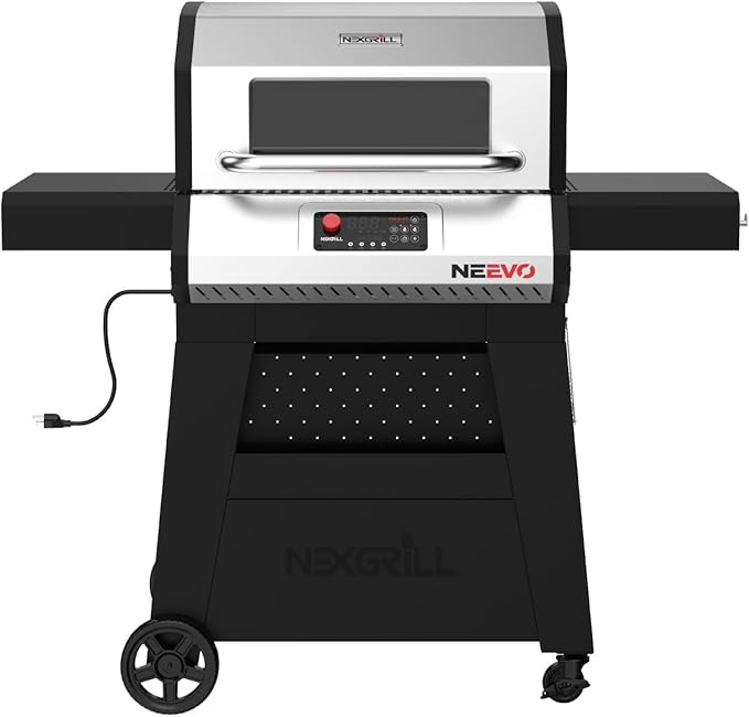 Neevo Smart Propane Grill 44,000 BTU, 2-Burner Outdoor BBQ, Electronic Control, 714 Sq In Cooking Space, Cast Iron Grates, App Connected ??720-1054