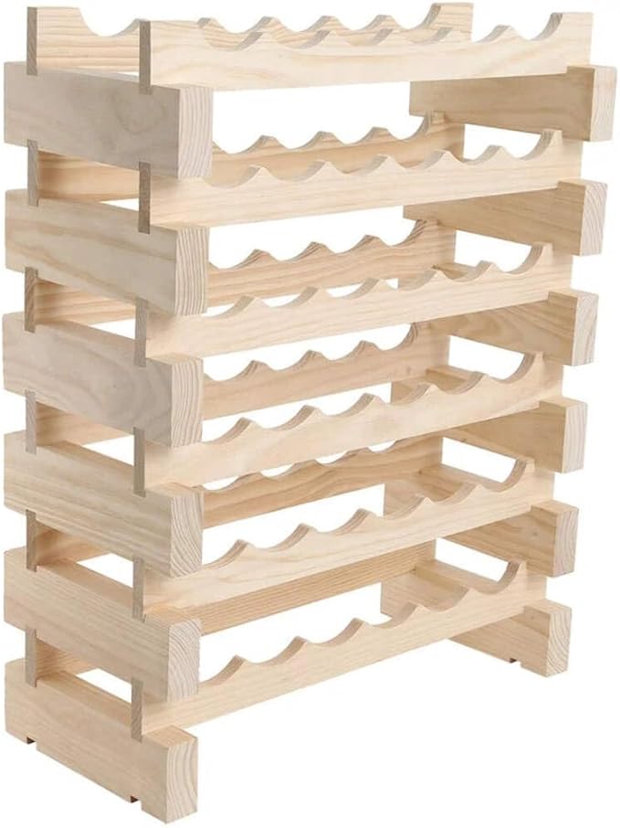 36 Bottle Wine Rack Dark Stain