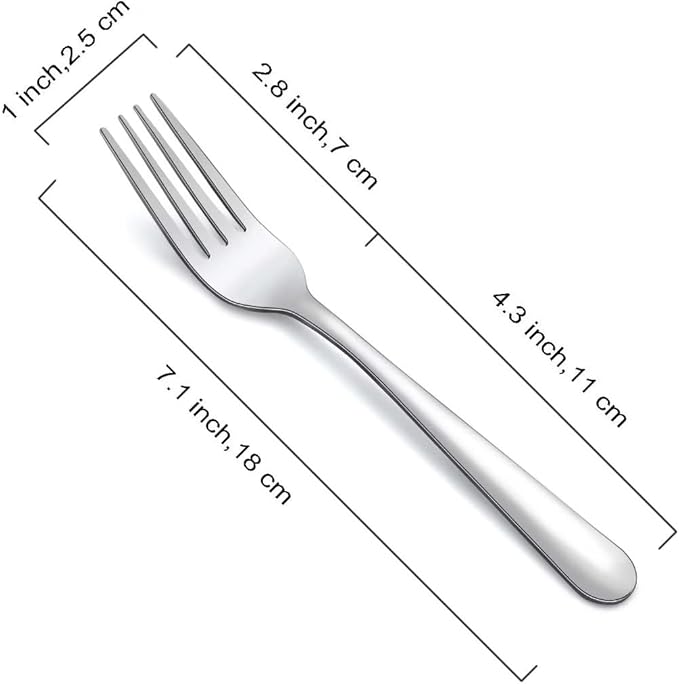 36-Piece Dinner Forks Set, Funnydin 7.1" Inches Stainless Steel Forks Silverware, Durable Table Forks Set, Use for Home, Kitchen and Restaurant - Mirror Polished, Dishwasher Safe
