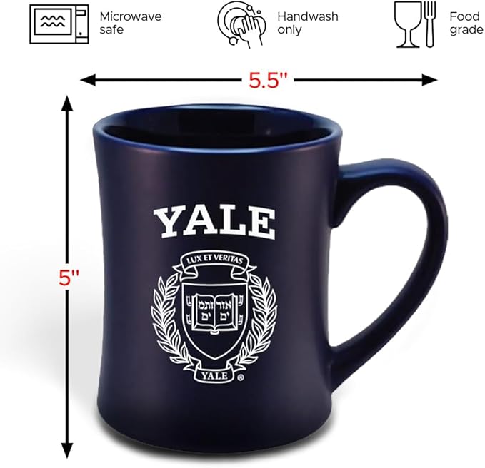 Yale Bulldogs Ceramic 16oz Sculpted Mug ??Official Team Logo Coffee Cup ??Handwash Recommended ??Individually Boxed
