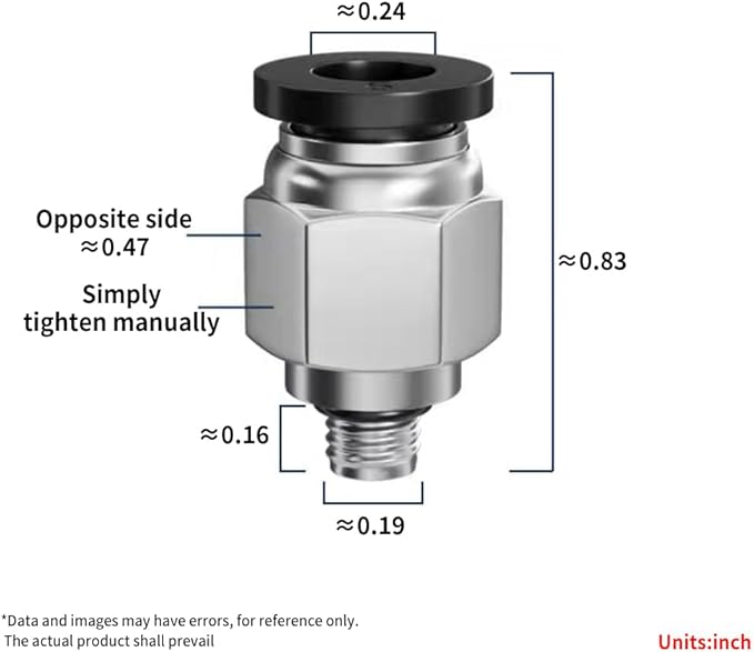 Pneumatic Black Push Connect Fittings 6mm Tube OD x M5 Air Push Connect Tools Pneumatic Hose Fittings(Pack of 10)