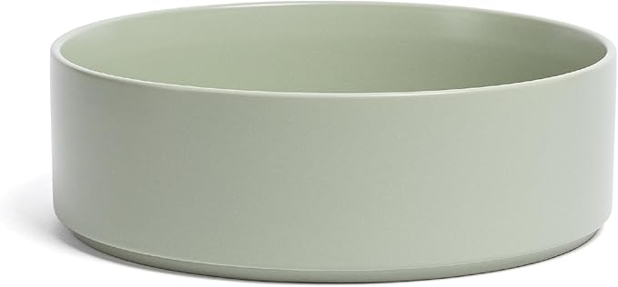 over&back Stackable Serving Bowl - Stoneware Dishes - All-Occasion Place Settings - Perfect for Salads, Pastas, and More - 10.1" x 10.1" x 3.2" - Semi-Matte Sage