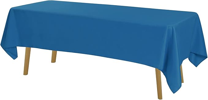 Cupuamon Rectangle Tablecloth 60x102 inch Washable Polyester Fabric Table Cloth for Wedding Party Dining Banquet Decoration（60x102, Mediterranean Blue）
