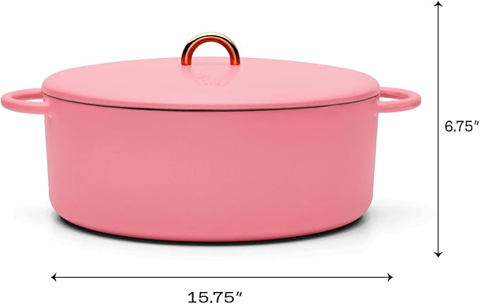 Great Jones Dutchess Cast Iron Dutch Oven Pot With Lid (Taffy) - Large 6.75 Quart Size, Dual Handles - All Stovetop Safe - 500째 Dutch Oven For Bread Baking | Dishwasher Friendly