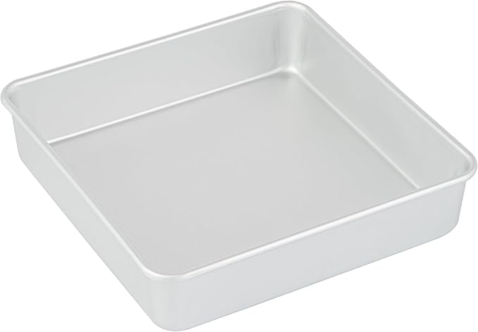 Restaurantware Square Cake Pan 12 Count 8 x 8 x 2 Inches Durable Aluminum Baking Dish Non-Stick Brownie Pan Even-Heating Silver
