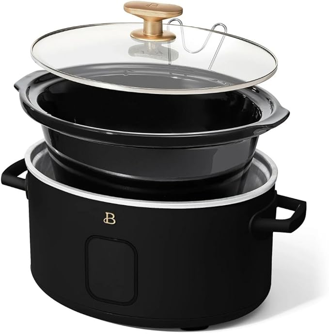 Beautiful 6?‘Quart Programmable Slow Cooker with 5 Presets, Keep?‘Warm, Touch Display & Dishwasher?‘Safe Pot (Black)