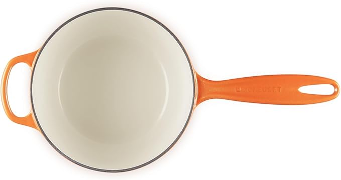 Le Creuset Enameled Cast Iron Signature Round Saucepan, 2.25 qt., Flamme Doree with Crucible Knob