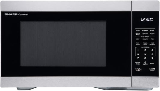 SHARP Countertop Microwave Oven with Removable 12.4" Carousel Turntable, 1000 Watt, 1.1 Cubic Feet, Stainless Steel