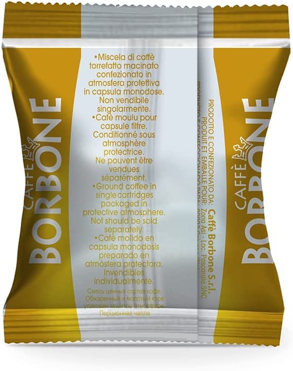 Caff챔 Borbone Respresso Espresso 100 Capsules - Miscela Oro (Gold) - Compatible with Nespresso짰 Original Line Machines