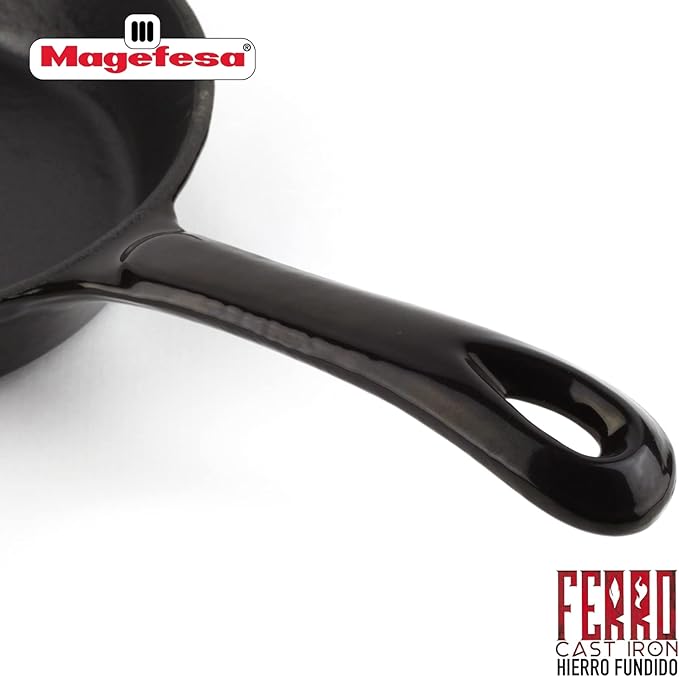 Magefesa FERRO 6.1" Enameled Cast Iron Black Skillet, Superior Heat Retention & Distribution, Compatible with All Cooktops, Induction & Oven Safe, Energy-Efficient, Durable, Easy to Clean