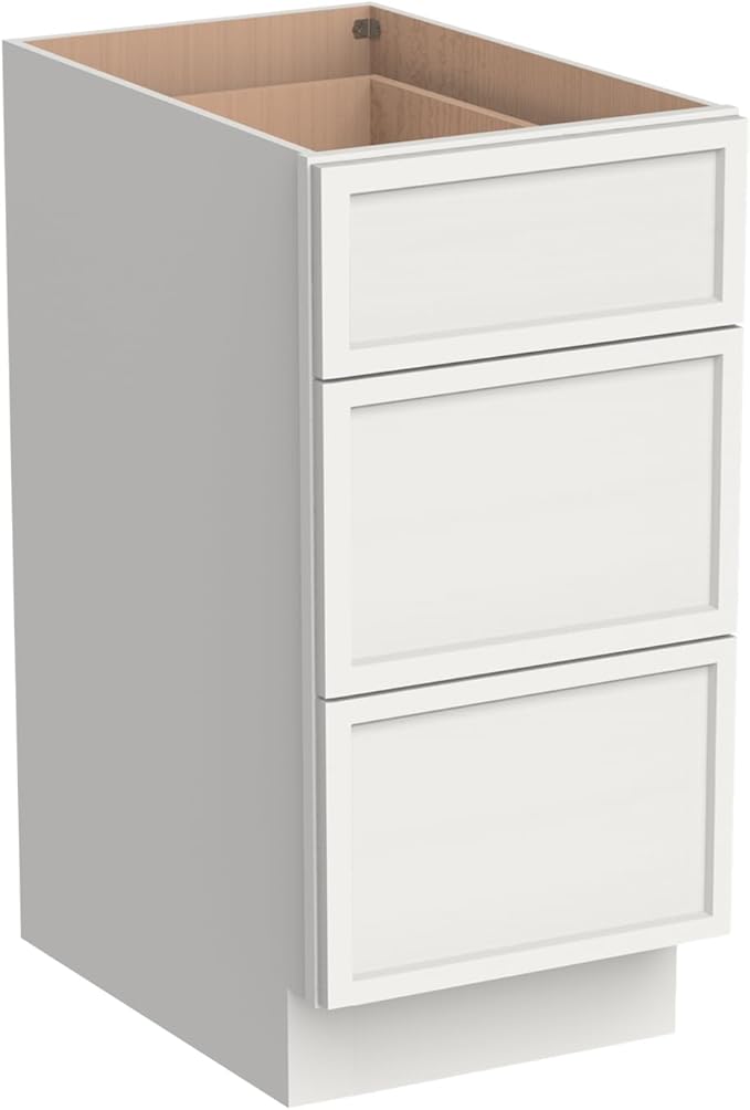 Newtown 3-Drawer Solid Wood Cabinet Premium Storage Organizer for Kitchen,Office Files, Essentials, and Mor Versatile and Stylish Drawer Cabinet for Home (NT-Origami White, 12"W x 24"D x 34.5"H)