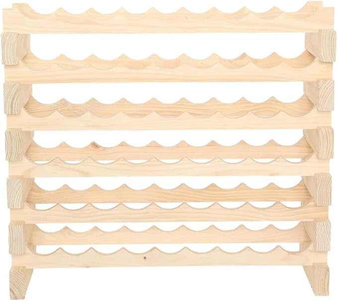 54 Bottle Wine Rack Natural Pine