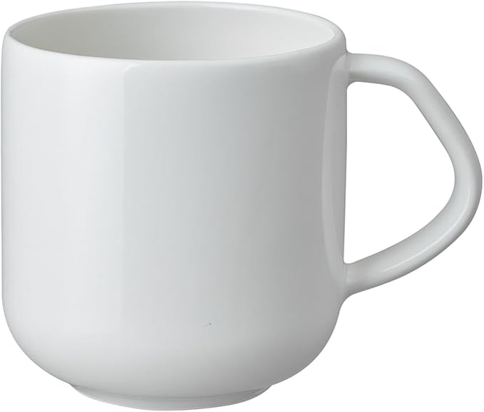 Denby - Classic White Coffee Mug Set of 4 - Large 13.5oz Simple Porcelain Tea Mug Set For Office & Home - Dishwasher Safe, Microwave Safe - Ceramic Cups