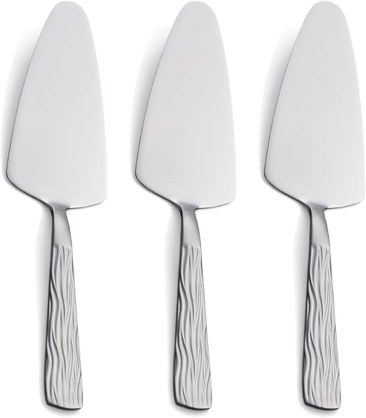 Silver Cake Server, 9.3-inch Stainless Steel Pie Server, Pizza Server of 3, Pie Server Spatula, Cake and Pie Servers, Dishwasher Safe