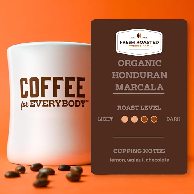 Fresh Roasted Coffee, Organic Honduran Marcala | USDA Organic, 100% Single Origin, Kosher | Medium Roast 5 lb (80 oz) Whole Bean