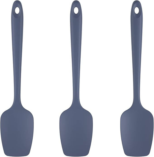 U-Taste Silicone Spoon Spatula Set, 600쨘F High Heat Resistant Food Grade Flexible Rubber Scraper, Cooking Mixing Baking Kitchen Utensils Set of 3 (Midnight Blue)