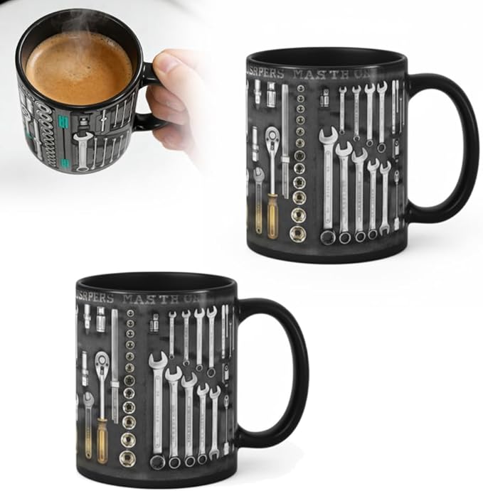 Mechanic Toolbox Mug, 2026 New Unique 3D Mechanic Toolbox Set Coffee Mug, Non-slip Reusable Mug, Suitable as a Gift for Coworkers, Fathers, Renovation Workers (L-2PCS)