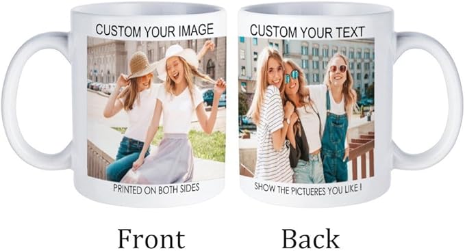 Custom Mug with Picture Logo Text Personalized Coffee Mug White ceramic mug Photo Mugs With Names Gifts for Men Women