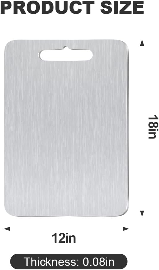 Pure Titanium Cutting Board Food Grade Cutting Board Non-slip surface, lightweight, not easy to deform, suitable for outdoor camping and kitchen use - Dishwasher safe(18"L x 12"W)