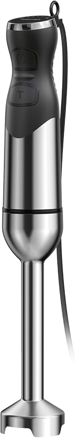 1000W Immersion Blender Handheld ??25-Speed, Stainless Steel, Hand Blender, Corded Hand Mixer with Heavy-Duty Copper Brushless Motor (Silver)