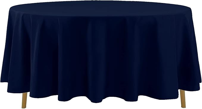6 Pack Navy Blue Round Tablecloths 108 Inches Table Cloth Stain and Wrinkle Resistant Washable Polyester Table Cover Fabric for Party, Wedding,Dining,and Banquet Decoration