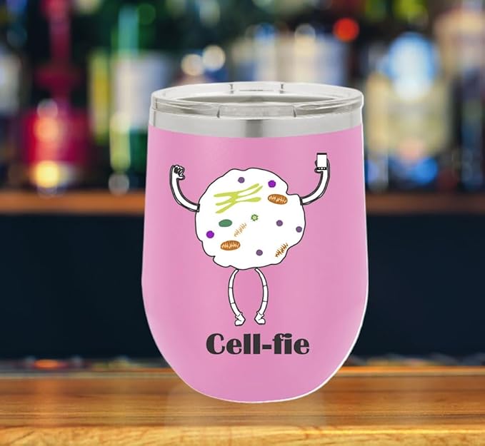 Cell Fie Wine Tumbler, Cell Fie Gift Lover, 12oz Stainless Steel Wine Tumbler, Gifts For Him, For Her, For Boys, For Girls, Birthday, Christmas Gift idea (Light Purple)