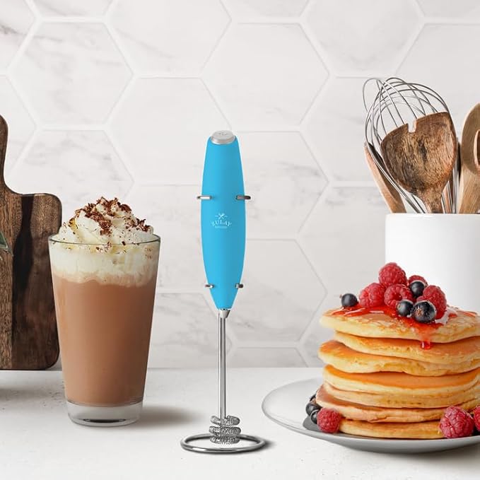 Zulay Kitchen Milk Frother with Patented Tornado Triple Whisk ??Handheld Foam Maker for Coffee, Lattes, Matcha & Hot Chocolate ??Rich, Creamy Froth in Seconds