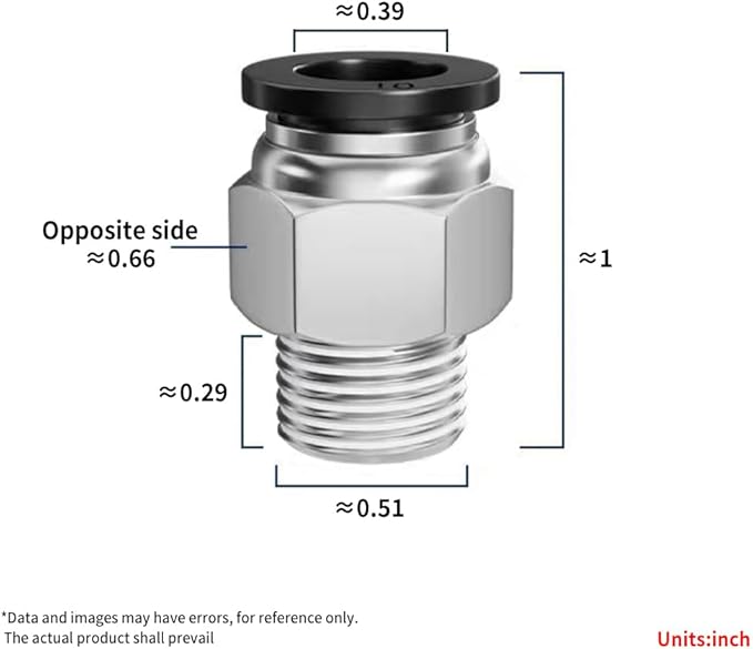 Pneumatic Black Push Connect Fittings 10mm Tube OD x 1/4 Inch NPT Air Push Connect Tools Pneumatic Hose Fittings(Pack of 5)