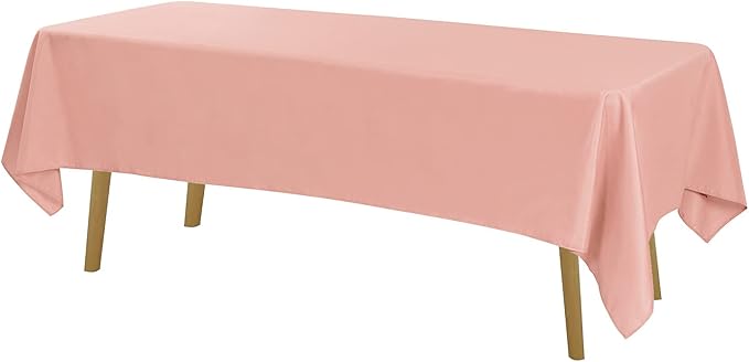 Cupuamon Rectangle Tablecloth 60x102 inch Washable Polyester Fabric Table Cloth for Wedding Party Dining Banquet Decoration（60x102, Dusty Pink）
