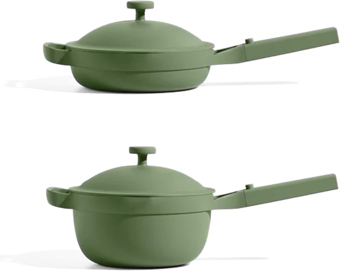 Our Place Mini Cookware Duo | 6-Piece Ceramic Cookware Set with Mini Always Pan & Mini Perfect Pot | Induction & Oven Safe up to 450째F | Nonstick, PFAS-Free Non-Toxic Cookware | Sage