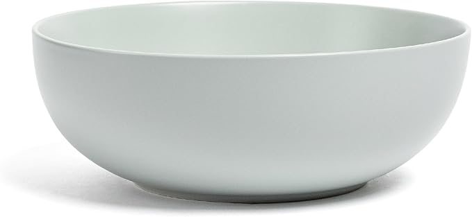 over&back Coupe Low Serving Bowl - Stoneware Dishes - All-Occasion Place Settings - 3.23qt - Semi-Matte Fog Blue