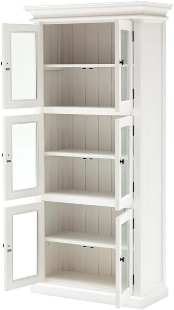 Beaumont Lane 3 Tier Wood Pantry/Cabinet with 6 Shelves in Pure White - Assembled