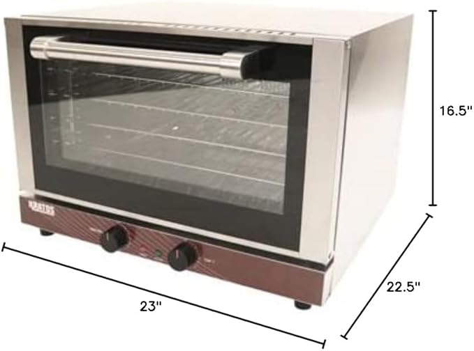 Kratos Commercial Countertop Oven | Half-Size Electric Convection Oven | Holds Four Half Size Sheet Pans | 1.5 Cubic Ft. | ETL Certified | 120V, 1600W (29M-002)