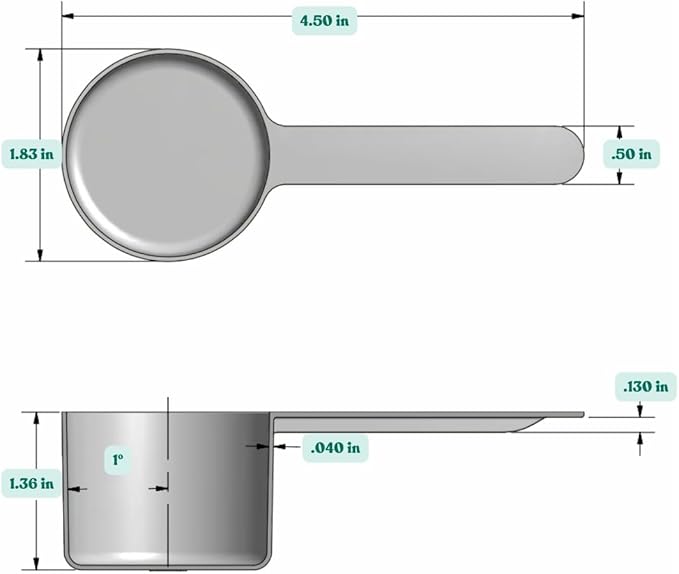 Supplement and Supply 50 mL (50 CC | 1.69 Oz.) Long Handle Scoop for Coffee, Protein Powder, Pet Food, Spices, Grains, Dry Goods ??Food-Grade BPA-Free Plastic Measuring Spoon (Pack of 5)