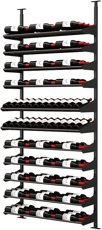 Ultra Wine Racks Showcase Bespoke Wine Display - Black, Storage for 105 Bottles, Horizontal & Display Rows, Wine Rack for Wine Cellars, Home Bars, & Dining Rooms