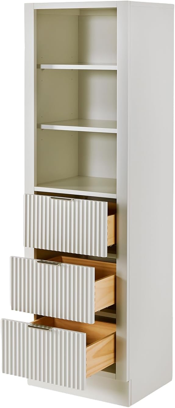 ARIEL Milan Bathroom Storage Cabinet 65?쒱 x 20?쓂 x 16?쒭 Warm White