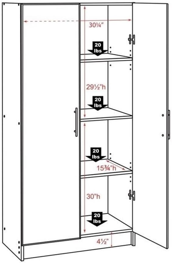 Atlin Designs 65" H Mid-Century Engineered Wood Storage Cabinet, 2-Door, Adjustable Shelves, Assembly Required, for Kitchen/Entryway/Laundry Room, in Rich Espresso Finish