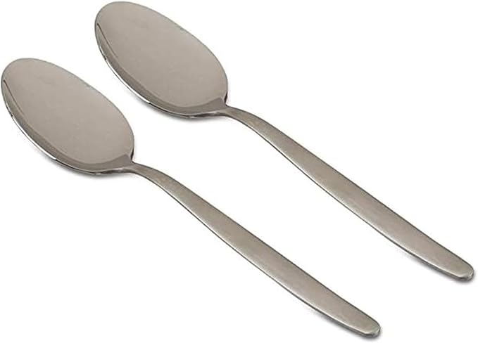 Kunz Small Sauce Spoon set | 8 inch Pack of 2 | 18/10 Stainless Steel Chef Spoon | Serving Plating Spoons (Small Regular Set)