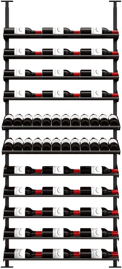 Ultra Wine Racks Showcase Bespoke Wine Display - Black, Storage for 78 Bottles, Horizontal & Display Rows, Wine Rack for Wine Cellars, Home Bars, & Dining Rooms
