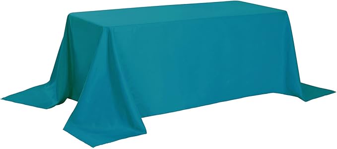 Cupuamon Rectangle Tablecloth 90x156 inch Washable Polyester Fabric Table Cloth for Wedding Party Dining Banquet Decoration（90x156, Caribbean Blue）