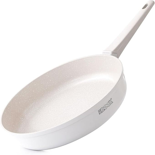 THE ROCK SOHO 11-Inch Ceramic Non Stick Frying Pan ??Nothing Sticks, Never Warps, Lasts Longer, Non Toxic Skillet with Heat-Resistant Handle, PTFE PFOA & PFAS Free, Oven & Dishwasher Safe, Cream