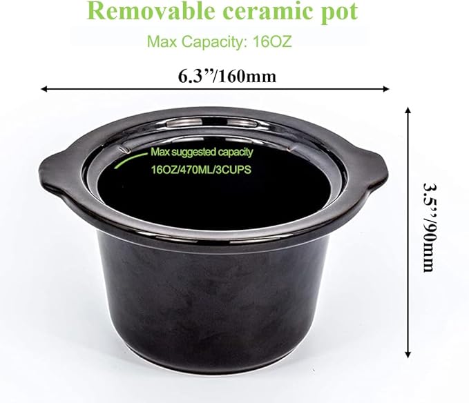 Mini Slow Cooker 0.65qt(20oz) warmer, fondue pot set,chocolate melting pot (stainless steel)??(red)