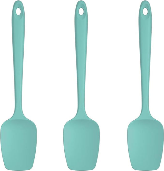 U-Taste Silicone Spoon Spatula Set, 600쨘F High Heat Resistant Food Grade Flexible Rubber Scraper, Cooking Mixing Baking Kitchen Utensils Set of 3 (Aqua Sky)