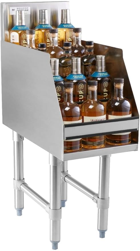 Kratos Commercial Rack - 5-Tiered Stainless Steel Liquor Display Rack, 24" W x 23" D (32L-064)