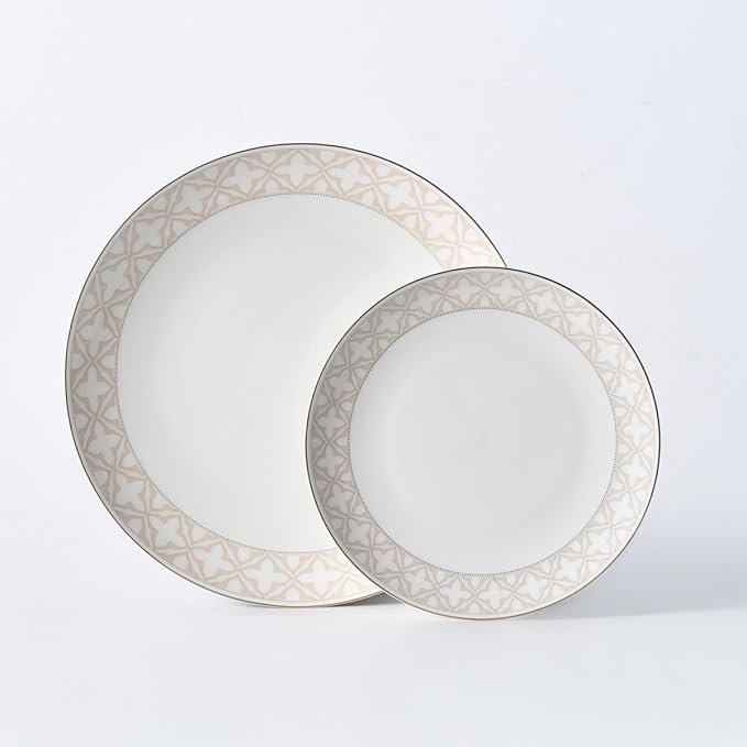 Bone China Dinner Plate Simple plain Smooth Classic pattern 10.5 inches