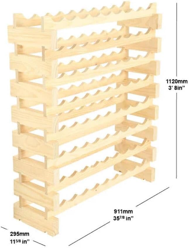 72 Bottle Wine Rack (9 Wide) Dark Stain