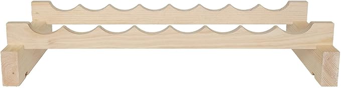 8 Bottle Wide Wine Rack Natural Pine