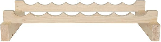8 Bottle Wide Wine Rack Natural Pine