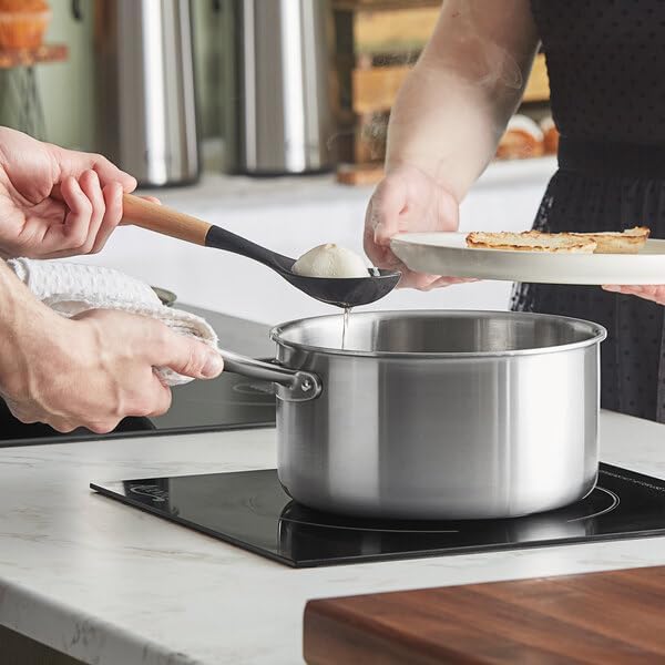 SS3 Series 3.5 Qt Tri-Ply Stainless Steel Sauce Pan with Cover, Silver, Induction Ready, NSF Listed, Riveted Handle, 8 Inch Diameter