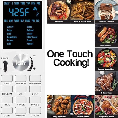 Nuwave Bravo Air Fryer Toaster Smart Oven, 12-in-1 Countertop Convection, 30-QT XL Capacity, 50째-500째F Temperature Controls, Top and Bottom Heater Adjustments 0%-100%, Brushed Stainless Steel Look
